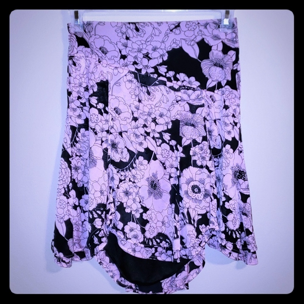 Express Asymmetric pink and black skirt